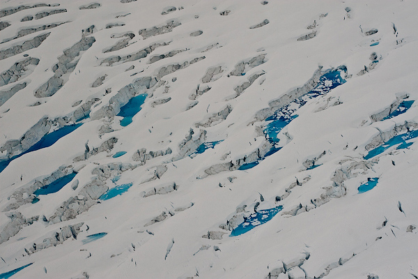 Flying over Petersburg: Glacier ice
